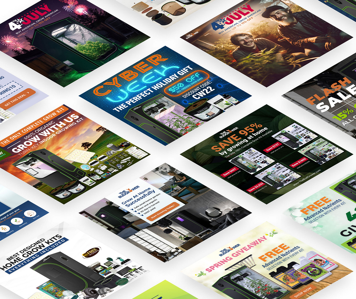 The BudGrower campaign graphics