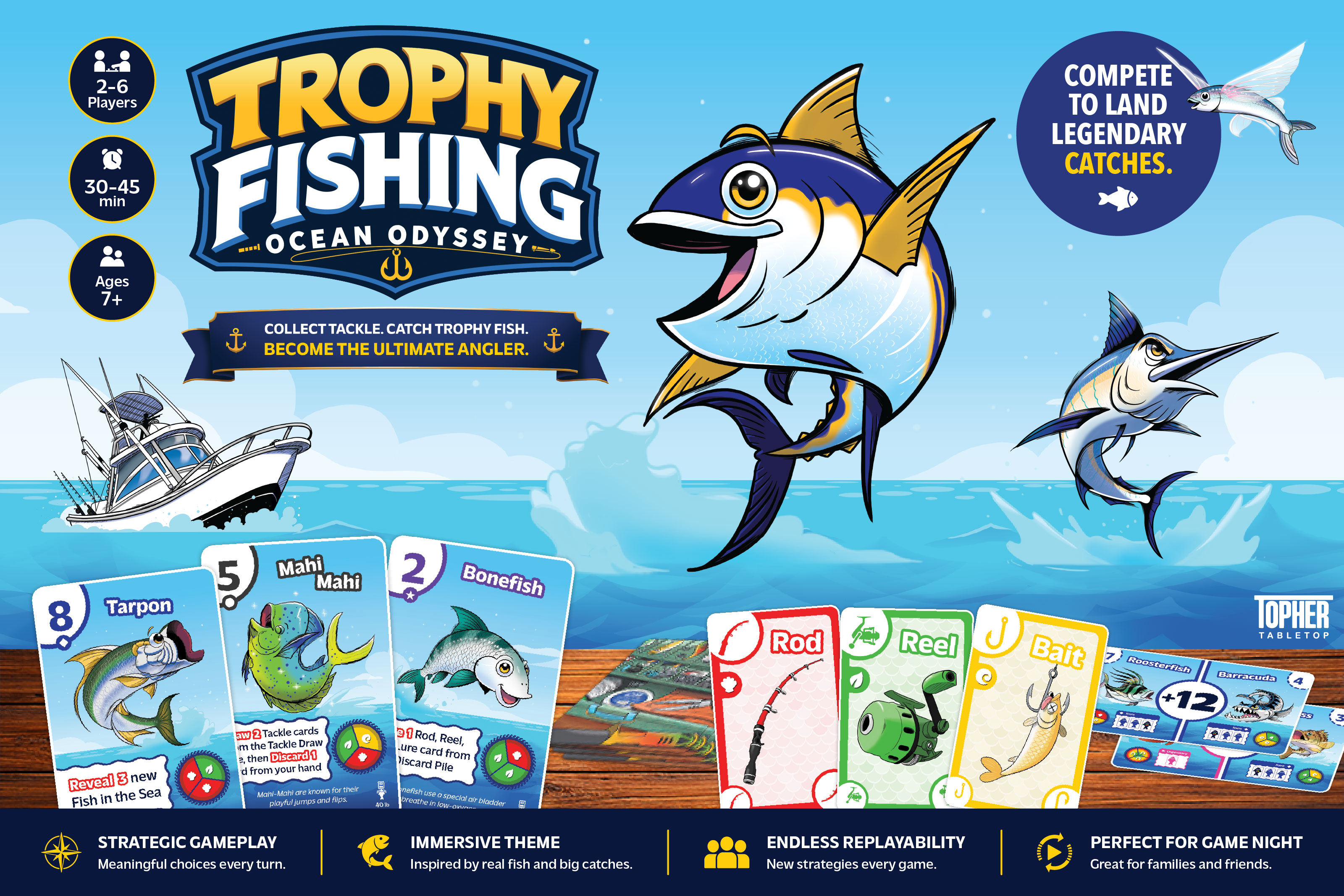 Trophy Fishing card game design